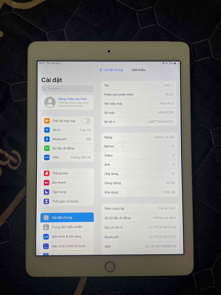 Apple iPad Air 2 32GB Vàng. Mua bán Máy tính bảng tại Quận Kiến An Hải Phòng được đăng bởi abc hình 1