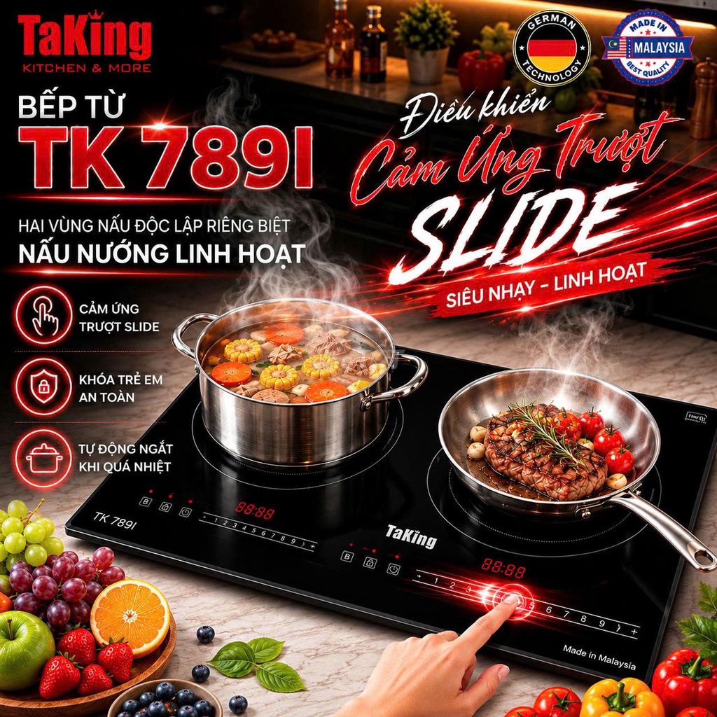 BẾP TỪ ĐÔI TAKING TK 789I. Mua bán Bếp, lò, đồ điện nhà bếp tại Quận Liên Chiểu Đà Nẵng được đăng bởi TaKing hình 1