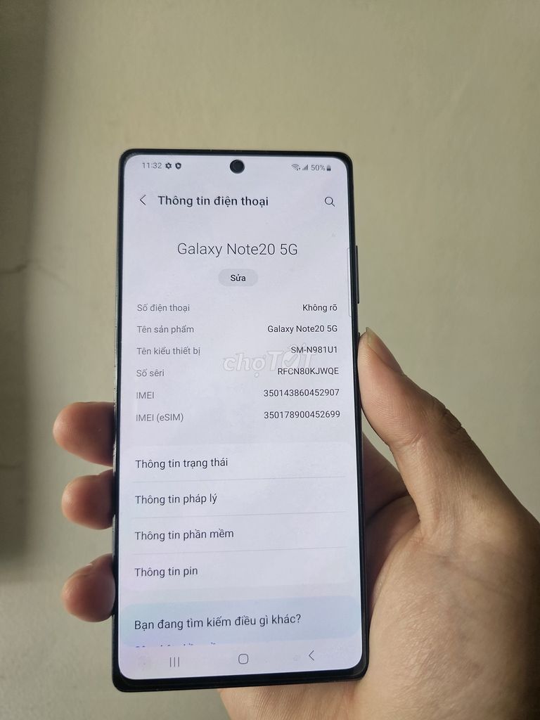 Samsung Note20 5G Mỹ 128gb esim full chức năng. Mua bán Điện thoại tại Quận Hải Châu Đà Nẵng được đăng bởi Minh hình 1