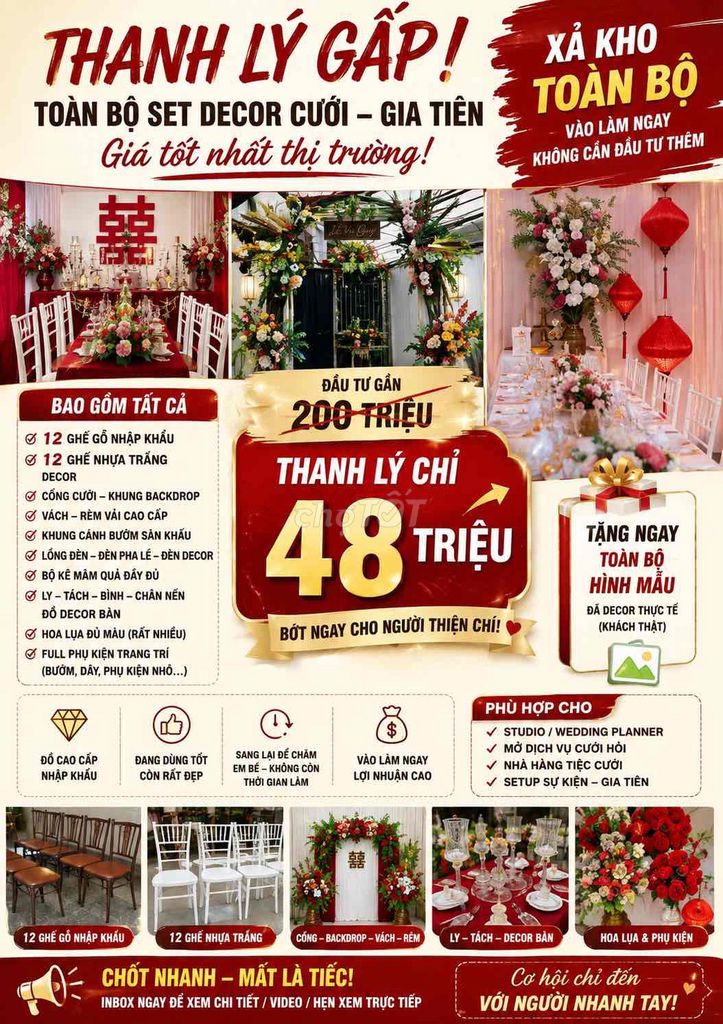 Đồ decor cưới Gỗ, Nhựa, Vải đã qua sử dụng. Mua bán Cây cảnh, đồ trang trí tại Quận 10 Tp Hồ Chí Minh được đăng bởi Linh hình 1