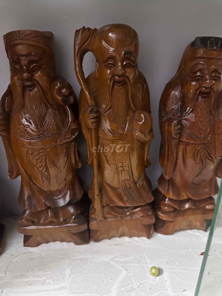Tượng Phúc Lộc Thọ Gỗ Nâu 30cm. Mua bán Đồ sưu tầm, đồ cổ tại Quận Đống Đa Hà Nội được đăng bởi tuệ an hình 1