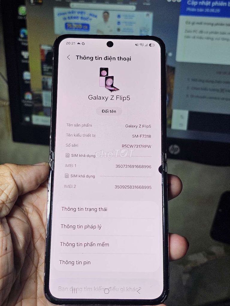  Galaxy Z Flip5 512GB VN zin toàn bộ giá rẻ . Mua bán Điện thoại tại Quận 8 Tp Hồ Chí Minh được đăng bởi Thiên Hòa mobile  hình 1