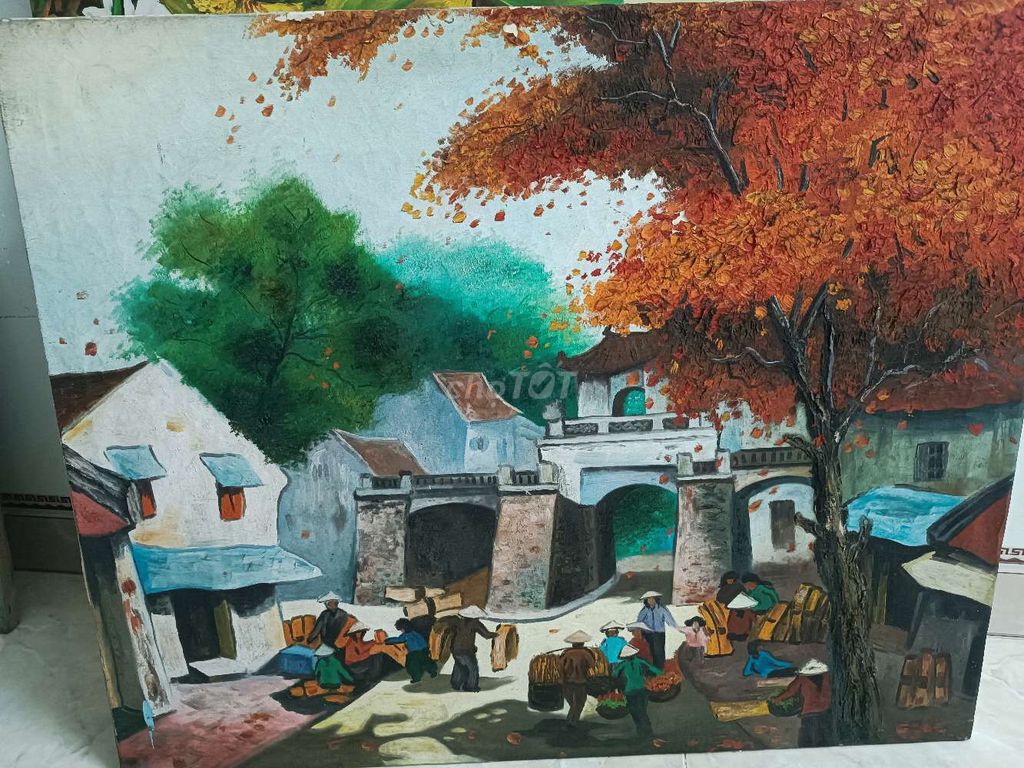 Tranh sơn dầu Phố cổ Hà Nội. Mua bán Đồ sưu tầm, đồ cổ tại Thành phố Nha Trang Khánh Hòa được đăng bởi Tiến Phan hình 1