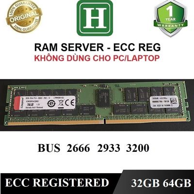 Ram Server DDR4 32gb 64gb bus 2666, 2933, 3200