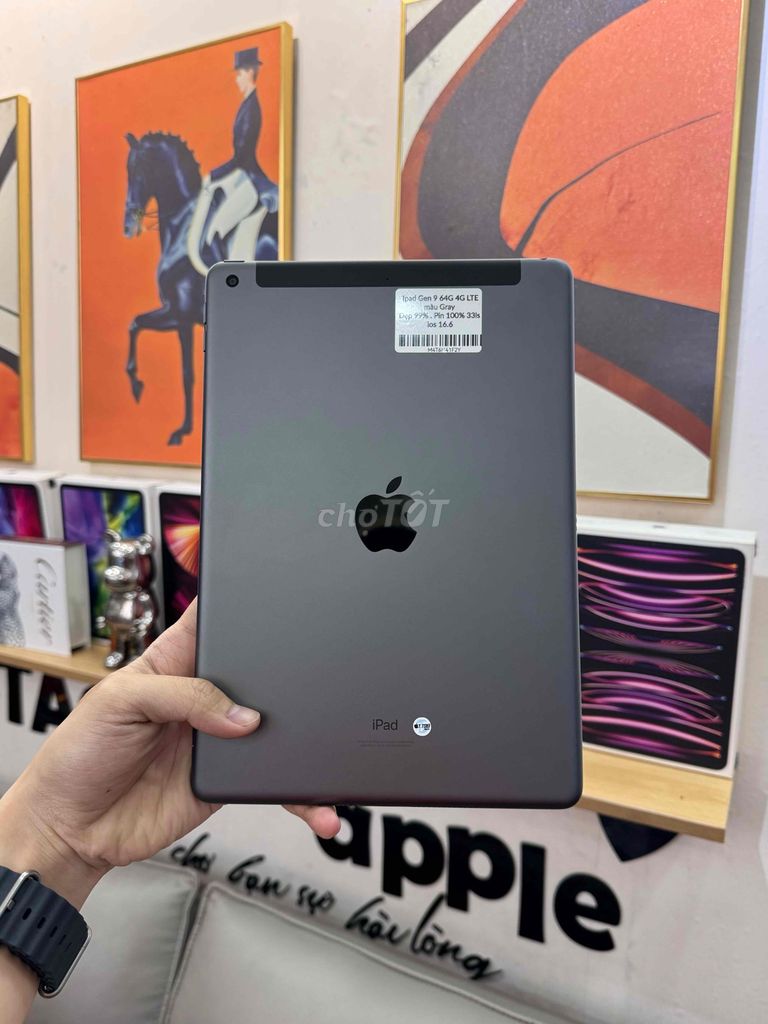 Ipad Gen 9 64G Wifi LTE  Gray đẹp 99% pin 100%