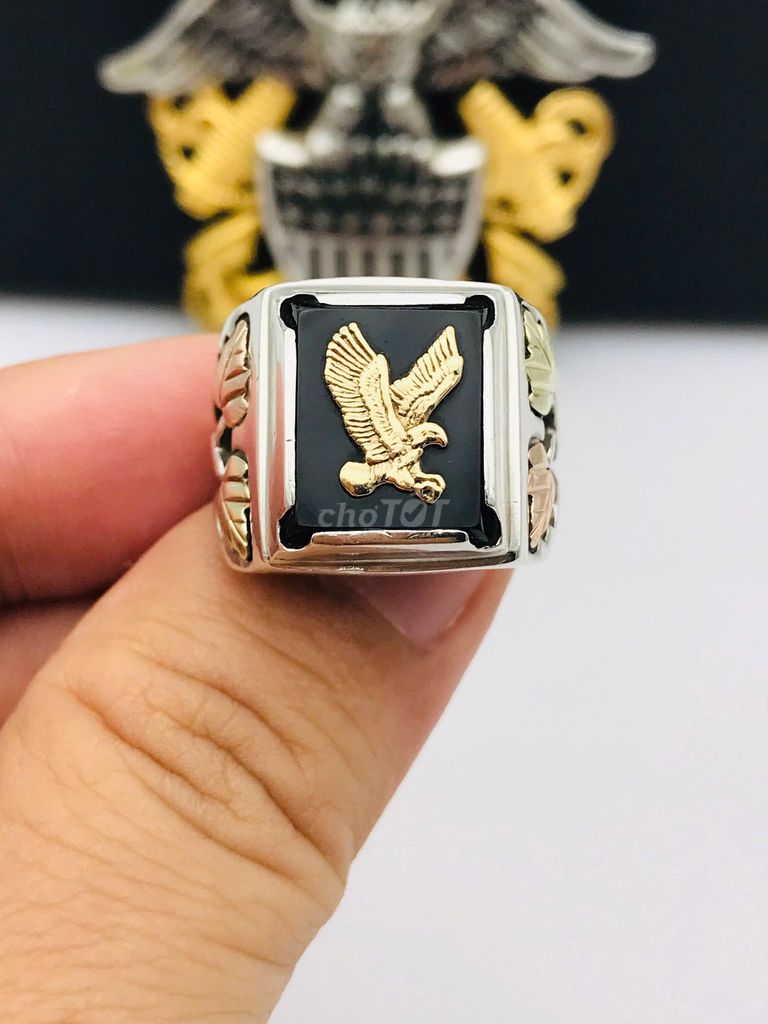 Nhẫn nam Bạc xưa ốp vàng 12k. Mua bán Phụ kiện thời trang khác tại Quận Phú Nhuận Tp Hồ Chí Minh được đăng bởi Hưng Đoàn  hình 1