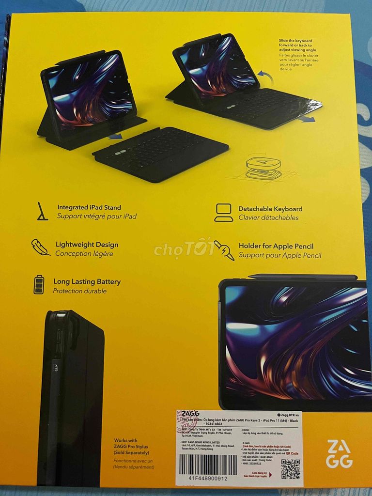 Bàn phím iPad ZAGG Pro Keys 2 Đen. Mua bán Phụ kiện (Màn hình, Chuột...) tại Thành phố Quảng Ngãi Quảng Ngãi được đăng bởi Võ Đức Vấn hình 1