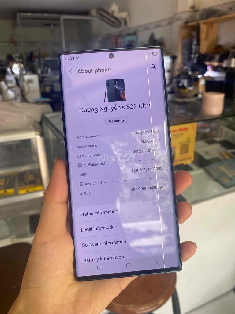 Samsung S22 Ultra 512GB Màn hình sọc. Mua bán Điện thoại tại Quận Tân Phú Tp Hồ Chí Minh được đăng bởi Minh Khang Sài gòn MoBILE hình 1