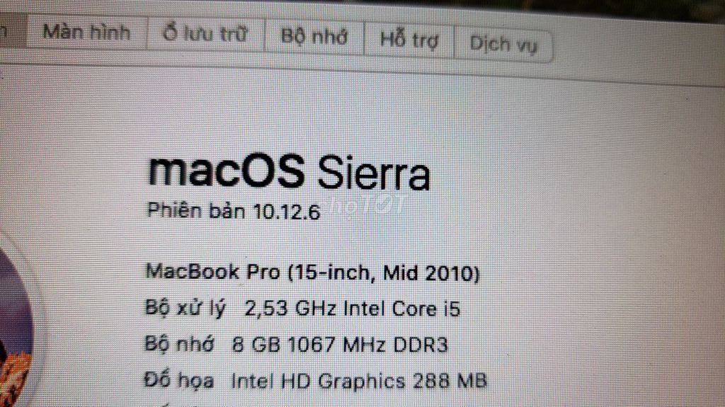 0783610344 - MACBOOK PRO 15 Core i5 / SSD 256G Zin mạnh
