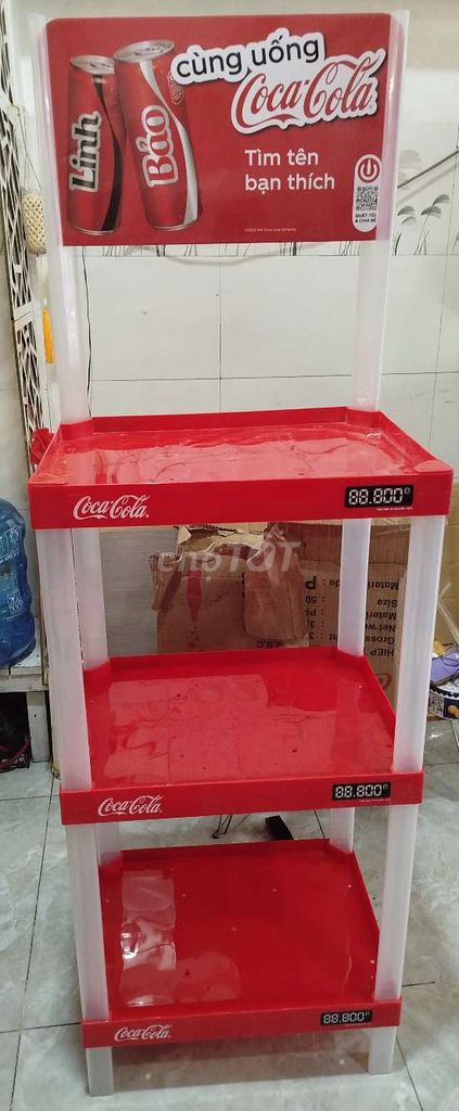 Kệ trưng bày Coca-Cola 3 tầng. Mua bán Tủ, kệ gia đình tại Quận 12 Tp Hồ Chí Minh được đăng bởi Anh Mai hình 1