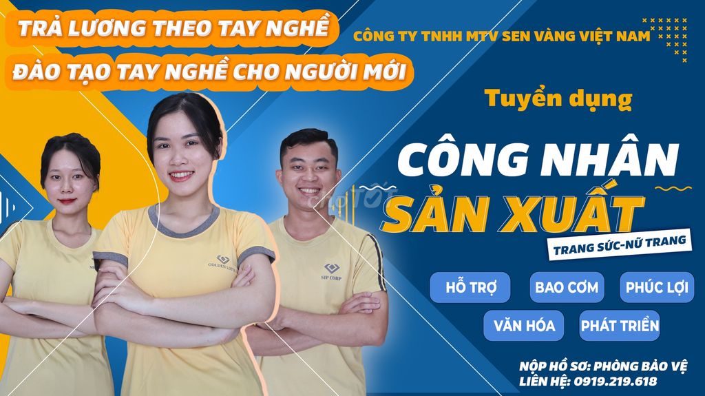 Tuyển 20 Công nhân sản xuất Trang sức tại Thủ Đức