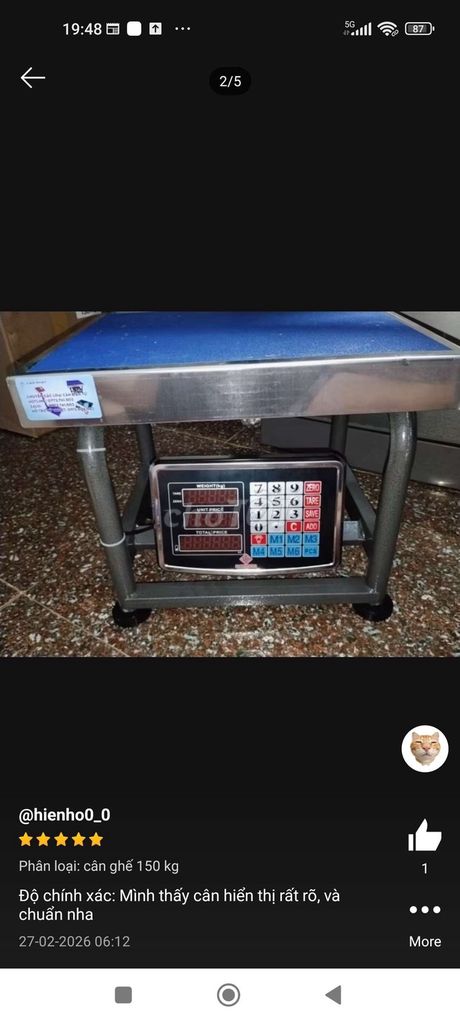Cân điện tử 150kg , cân ghế ngồi MS150. Mua bán Đồ chuyên dụng, Giống nuôi trồng tại Quận 11 Tp Hồ Chí Minh được đăng bởi Huynh Ngọc hình 1
