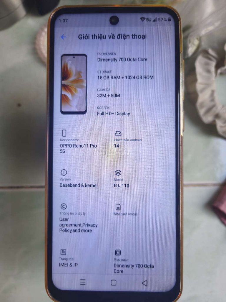 OPPO Reno 11 5G Trắng 1024GB. Mua bán Điện thoại tại Quận 8 Tp Hồ Chí Minh được đăng bởi Hùng RoBi hình 1