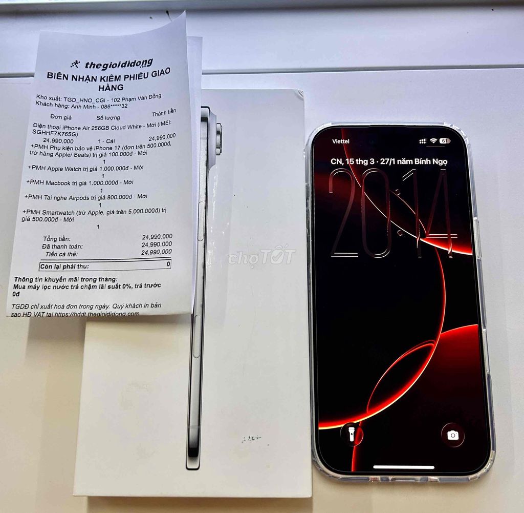 Apple iPhone Air 256GB Trắng TGDD. Mua bán Điện thoại tại Quận Cầu Giấy Hà Nội được đăng bởi Nguyen Minh hình 1