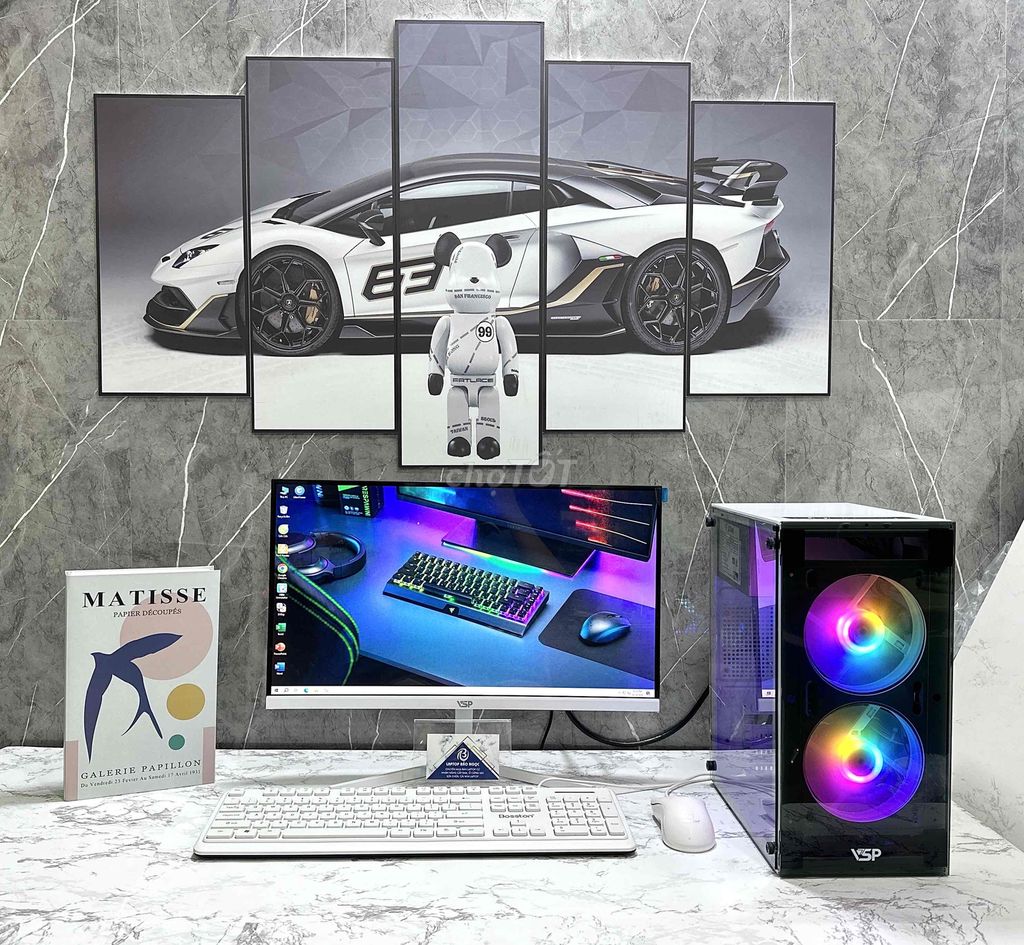 Bộ PC Full Trắng Case Led I5 Card Rời Chơi FO4 LOL