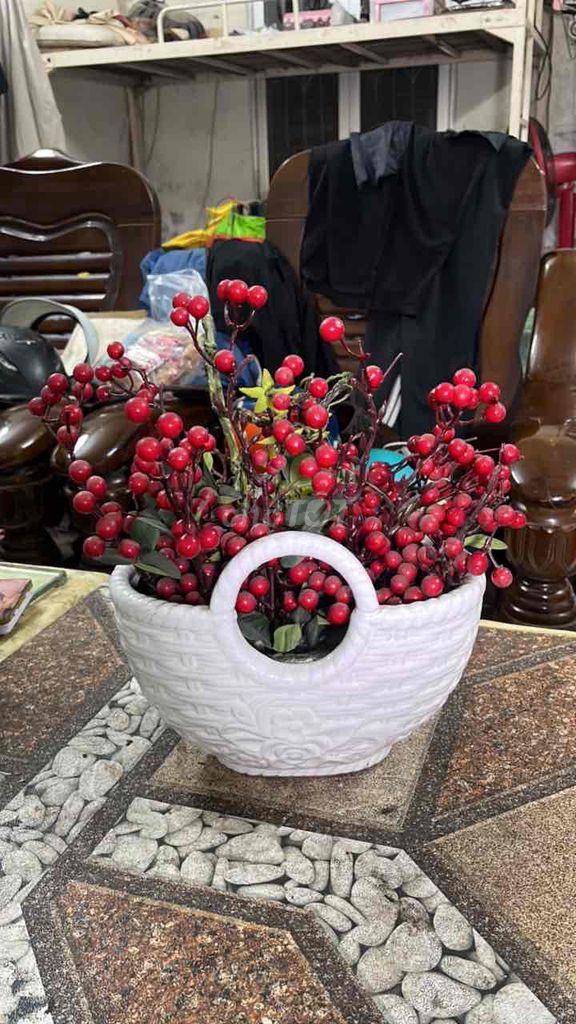 Hoa giả trang trí Đỏ, trắng. Mua bán Cây cảnh, đồ trang trí tại Quận Hoàng Mai Hà Nội được đăng bởi Kairiyeudau hình 1