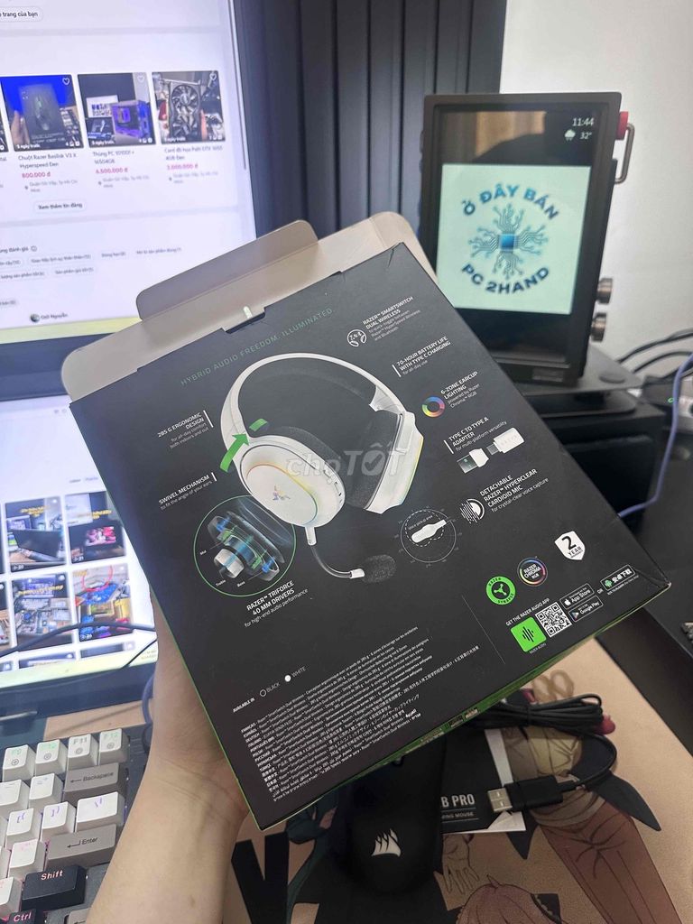 Tai nghe gaming Razer Barracuda X Chroma Trắng. Mua bán Tivi, Âm thanh tại Quận Gò Vấp Tp Hồ Chí Minh được đăng bởi Ở Đây Bán PC2hand tiktok hình 1