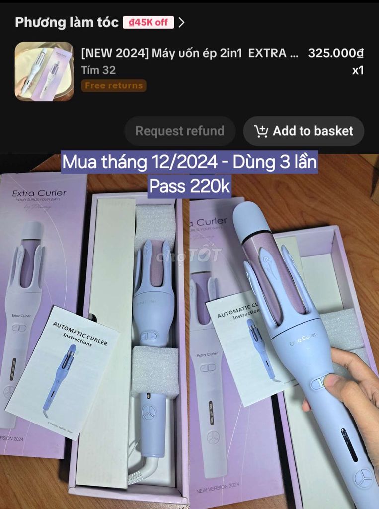 Máy uốn tóc tự động Extra Curler trục 32. Mua bán Phụ kiện thời trang khác tại Huyện Hóc Môn Tp Hồ Chí Minh được đăng bởi nhat anh hình 1