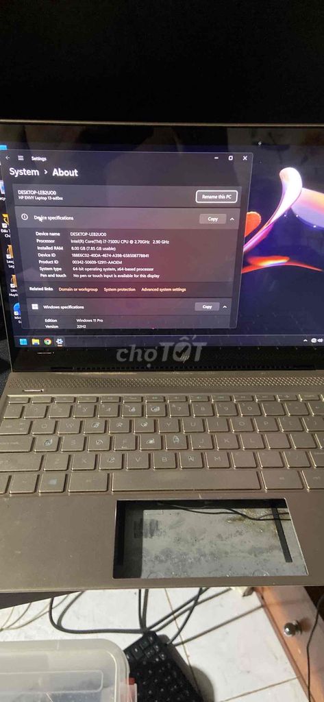 HP Envy 13-ad i7-7500U 8GB Like New. Mua bán Laptop tại Quận Bình Thạnh Tp Hồ Chí Minh được đăng bởi Van Vu hình 1