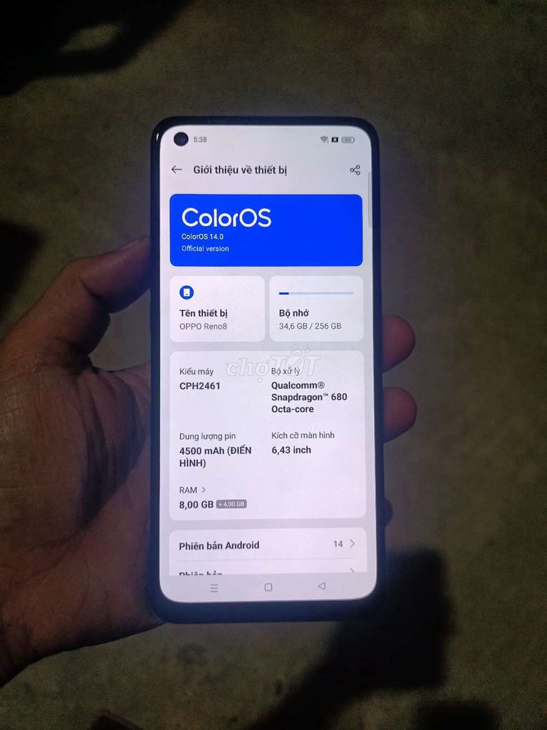OPPO Reno 8 256GB Đen. Mua bán Điện thoại tại Huyện Mỏ Cày Bắc Bến Tre được đăng bởi Nguyễn hoàng thiện  hình 1