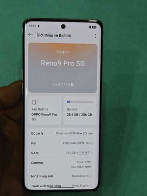 Oppo Reno 9 Pro 5G 16/256GB Vàng
