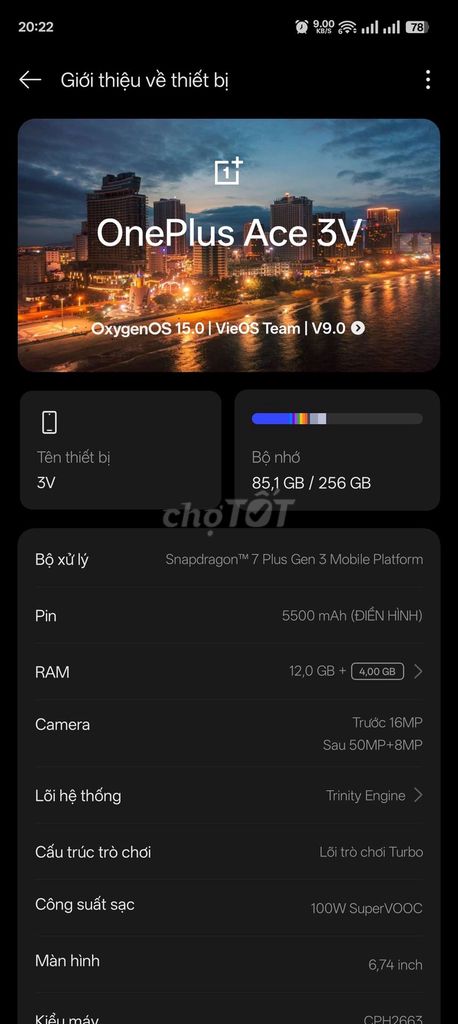 OnePlus Ace 3V 12GB/256GB. Mua bán Điện thoại tại Quận Tây Hồ Hà Nội được đăng bởi MIUIVIRUT hình 1