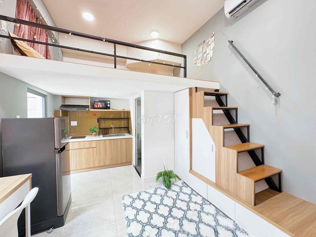 Căn hộ duplex ban công full nội thất cao cấp - thang máy - ngay cầu SG