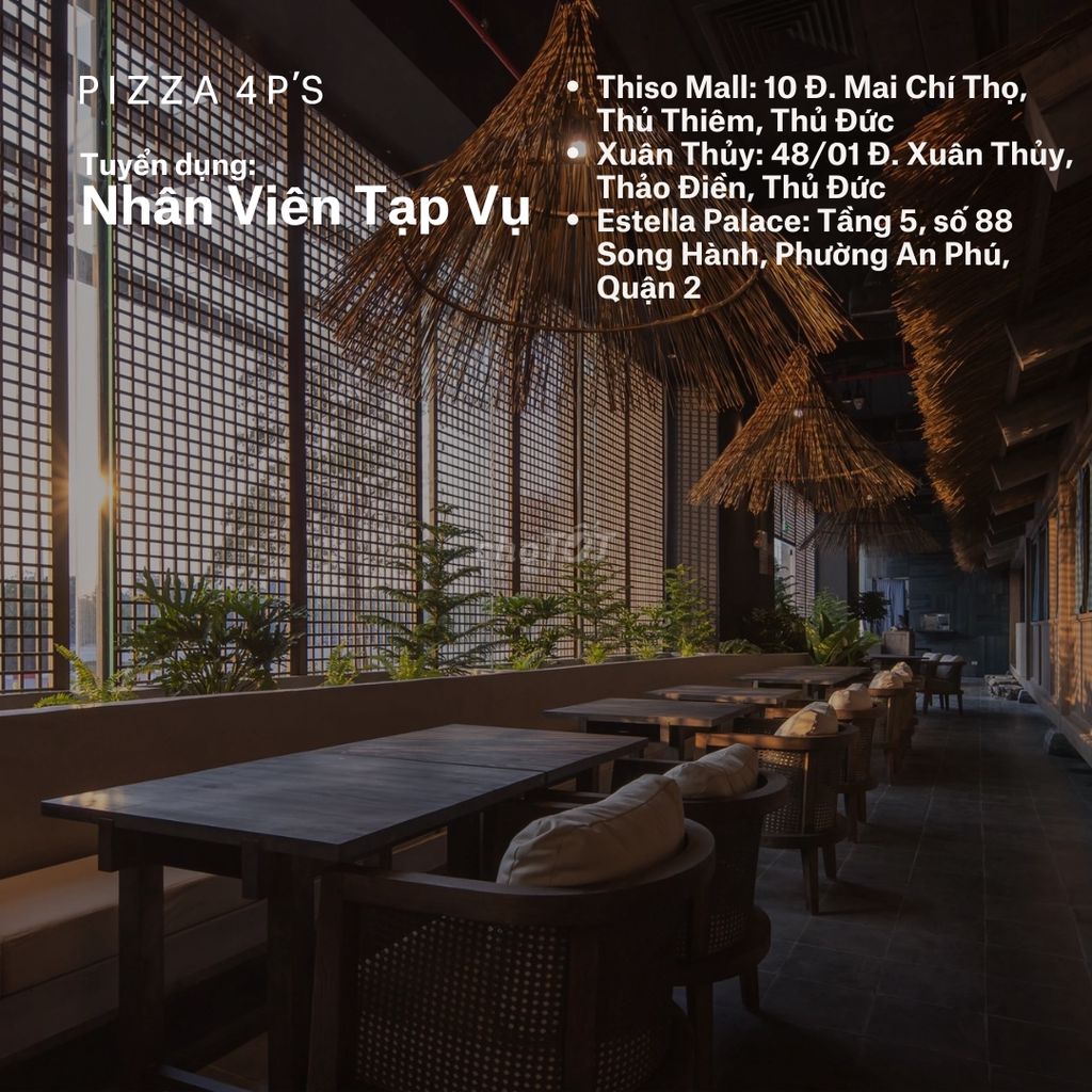 Nhân Viên Tạp Vụ/ Rửa chén tại Quận 2. Việc làm tại Huyện Cần Giuộc Long An được đăng bởi Công Ty Cổ Phần Pizza 4P's hình 3
