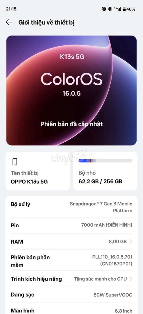OPPO K13s 5G 256GB. Mua bán Điện thoại tại Huyện Bến Lức Long An được đăng bởi Phap Au hình 1