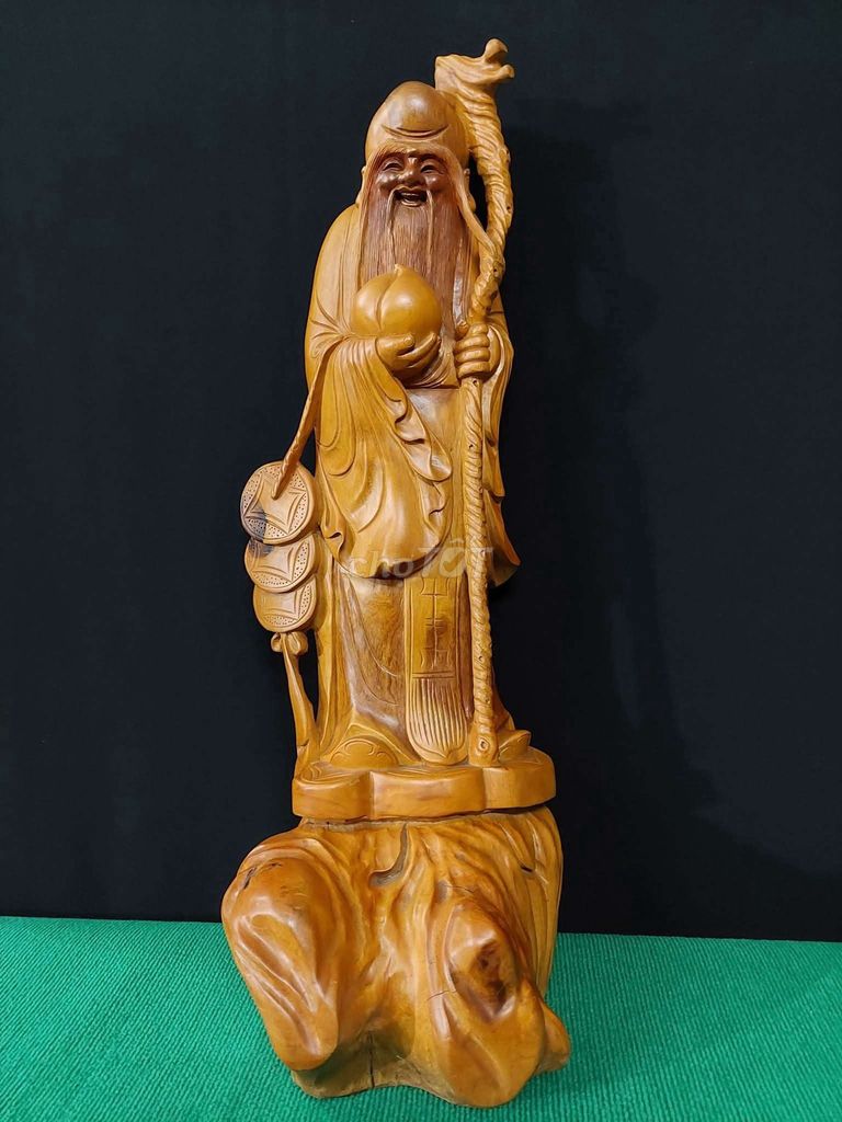Tượng gỗ Ông Thọ 74cm x 24cm x 30cm. Mua bán Đồ sưu tầm, đồ cổ tại Quận Hải Châu Đà Nẵng được đăng bởi Trần Xuân Dương hình 1