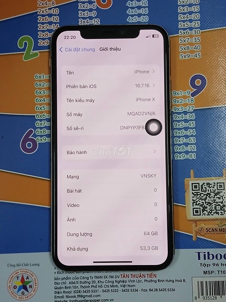 Apple iPhone X 64GB Đã thay pin. Mua bán Điện thoại tại Quận Tân Bình Tp Hồ Chí Minh được đăng bởi Hội Đồ Điện Tử hình 1
