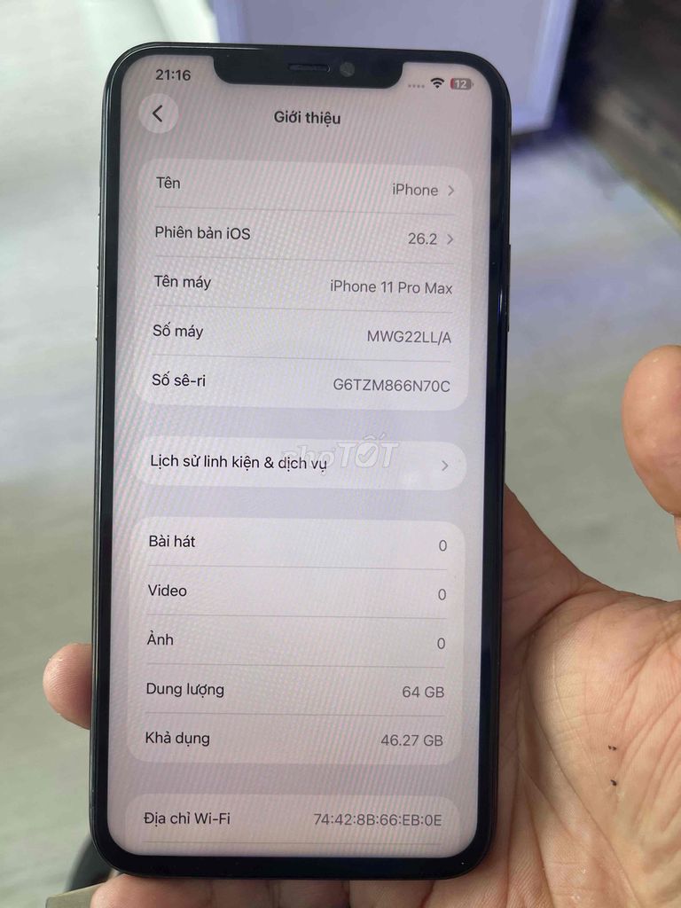 iPhone 11 Pro Max 64GB Xám. Mua bán Điện thoại tại Thành phố Huế Thừa Thiên Huế được đăng bởi Khánh hình 1