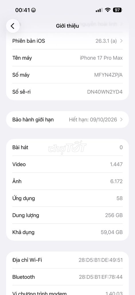 Apple iPhone 17 Pro Max 256GB. Mua bán Điện thoại tại Thành phố Tam Kỳ Quảng Nam được đăng bởi nhi hình 1