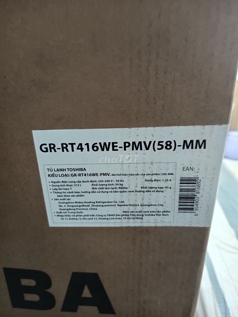 Tủ lạnh Toshiba Mới 100%. Mua bán Tủ lạnh tại Quận Tân Bình Tp Hồ Chí Minh được đăng bởi Kim Hường hình 1