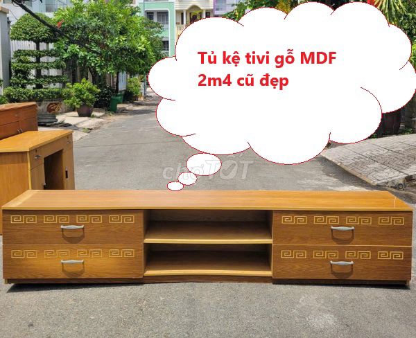 Kệ tivi gỗ MDF 2m4 màu Nâu,tủ tivi phòng khách cũ. Mua bán Tủ, kệ gia đình tại Quận Bình Thạnh Tp Hồ Chí Minh được đăng bởi PHÚ NHÀN NỘI THẤT THANH LÝ SÀI GÒN hình 1