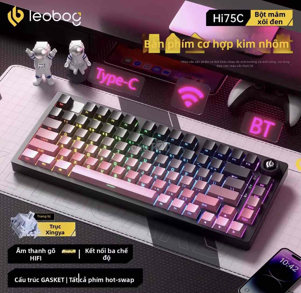 Bàn phím cơ Leobog HI75C Pro Hồng đen. Mua bán Phụ kiện (Màn hình, Chuột...) tại Quận Bắc Từ Liêm Hà Nội được đăng bởi nghĩa nguyênz hình 1
