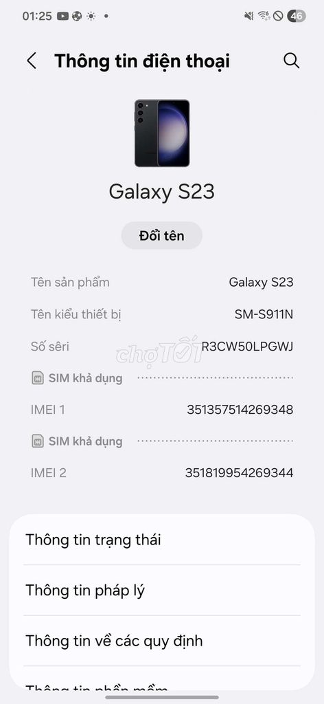 Samsung Galaxy S23 256GB Đen. Mua bán Điện thoại tại Quận Hải Châu Đà Nẵng được đăng bởi Nguyễn Hoàng Gia Huy hình 1