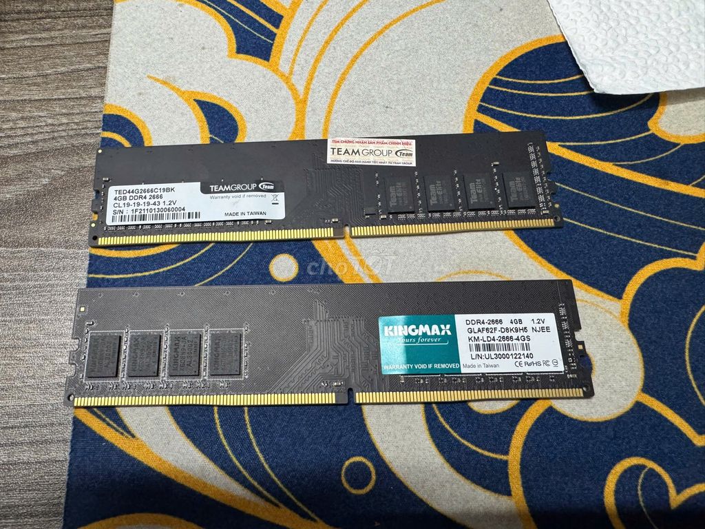 Cặp ram DDR4 4GBx2 Tổng 8GB Bus 2666