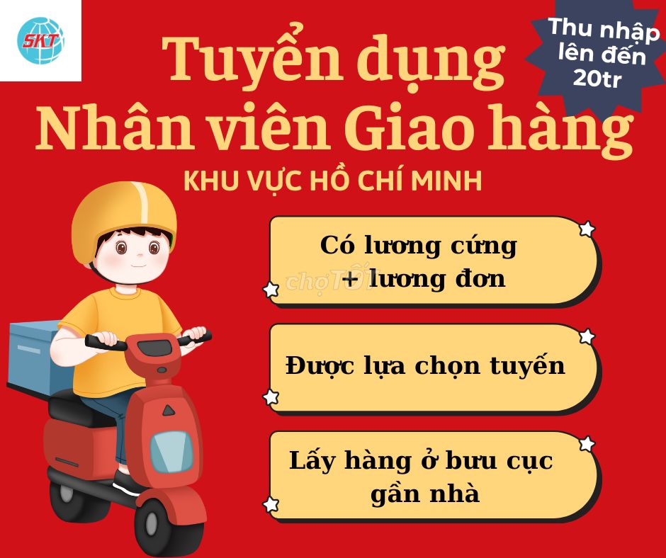 TUYỂN SHIPPER HCM LƯƠNG CAO, ĐƠN ỔN ĐỊNH