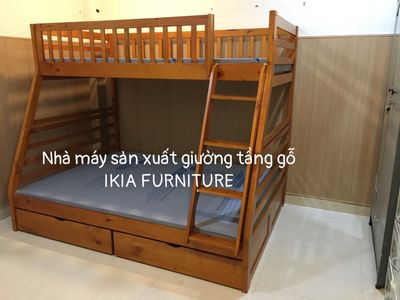 Giường gỗ 2 tầng trẻ em xuất khẩu mới 100%