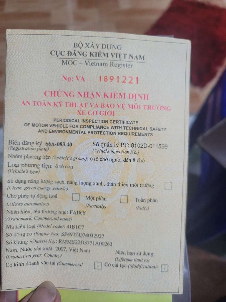 Bán xe Farri 7 chỗ, 5 cái võ mới đăng kiểm mới. Mua bán Ô tô tại Thành phố Hồng Ngự Đồng Tháp được đăng bởi Nhánh hình 8