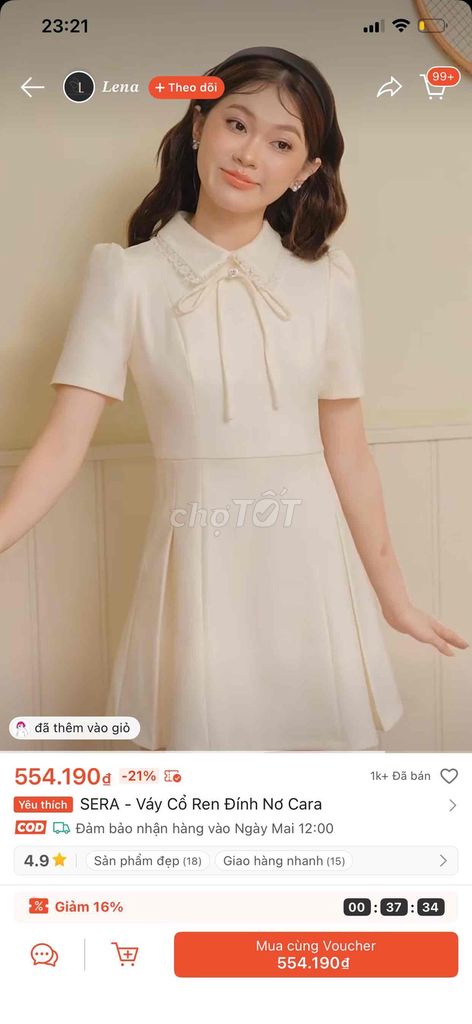 Váy SERA Nữ Trắng kem Cổ ren. Mua bán Quần áo tại Quận Hồng Bàng Hải Phòng được đăng bởi Nguyễn T Phương Thảo hình 1