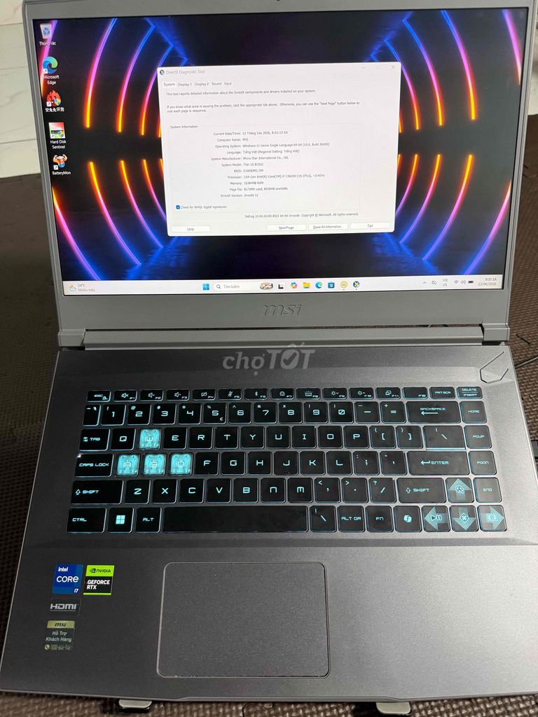 MSI Game i7-13th RTX 3050 RAM 16G /512G đời 2025. Mua bán Laptop tại Thành phố Đà Lạt Lâm Đồng được đăng bởi phong hình 1