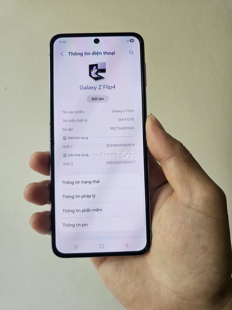 Samsung Galaxy Z Flip4 Tím zin đẹp 99. Mua bán Điện thoại tại Quận Hải Châu Đà Nẵng được đăng bởi Minh hình 1