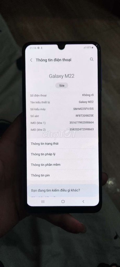 Samsung Galaxy M22 Helio G80 4GB/128GB Xanh. Mua bán Điện thoại tại Huyện Cát Hải Hải Phòng được đăng bởi Nguyễn tùng lâm hình 1