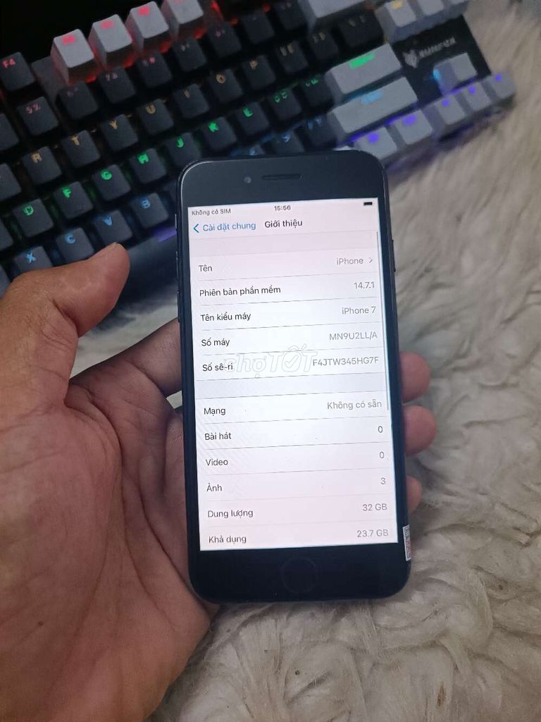 IPHONE 7 32GB MÁY ZIN CHỨC NĂNG ĐẦY ĐỦ VÂN TAY CÒN. Mua bán Điện thoại tại Quận Bình Thạnh Tp Hồ Chí Minh được đăng bởi Dân Mobile hình 3