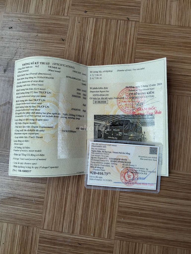 Photon tải 3,2 t mui bạt sx 2008. Mua bán Xe tải, xe ben tại Huyện Đại Lộc Quảng Nam được đăng bởi Khac son  hình 6