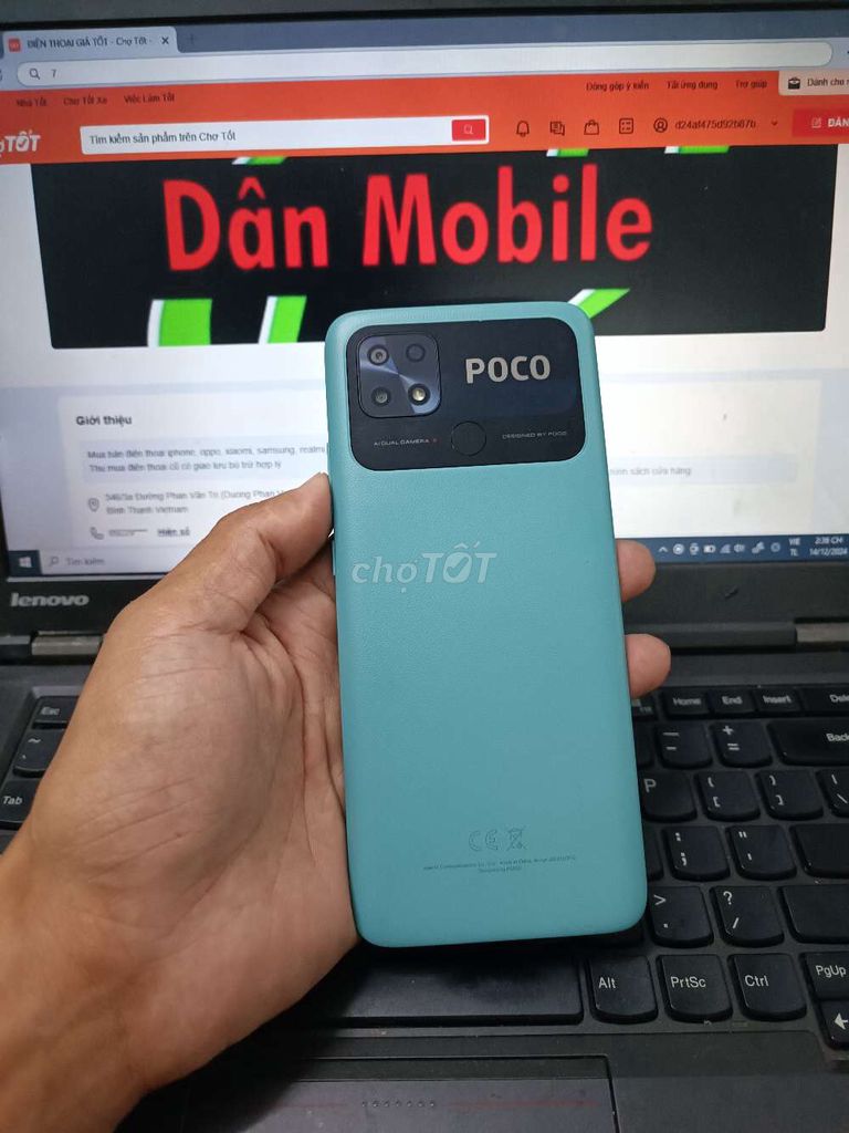 XIAOMI POCO C40 PIN 6000 4GB.64GB ZIN MƯỢT FULL CN