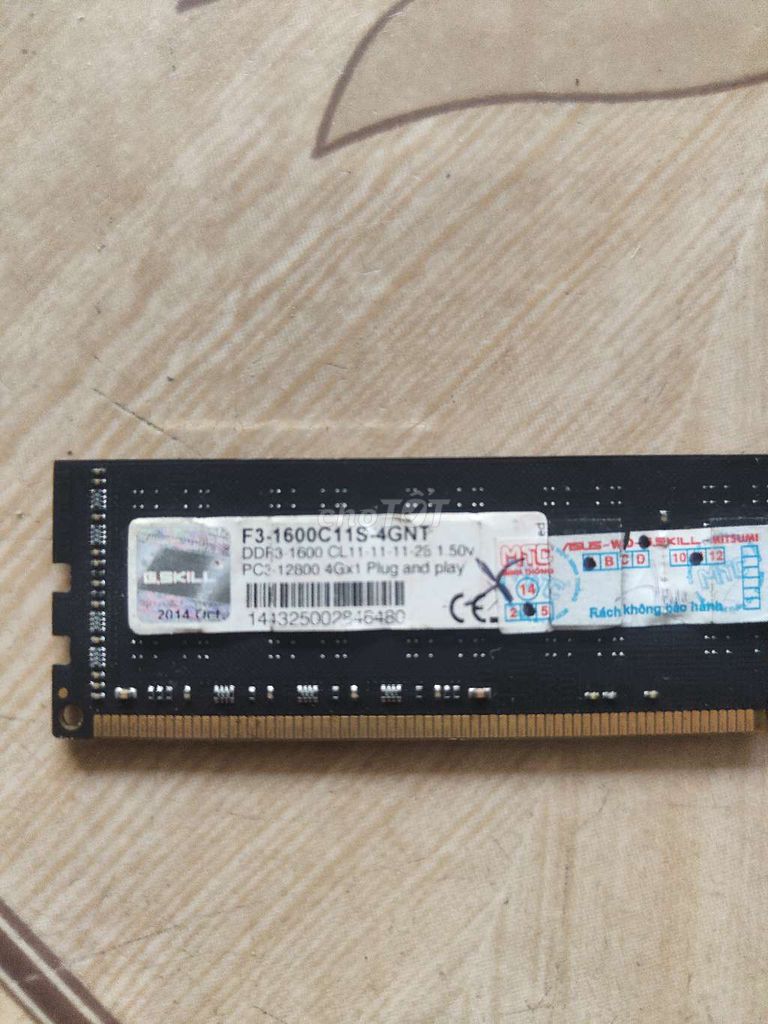 RAM G.Skill F3-1600C11S-4GNT DDR3 4GB Đen. Mua bán Linh kiện (RAM, Card...) tại Thành phố Long Xuyên An Giang được đăng bởi ASML hình 1