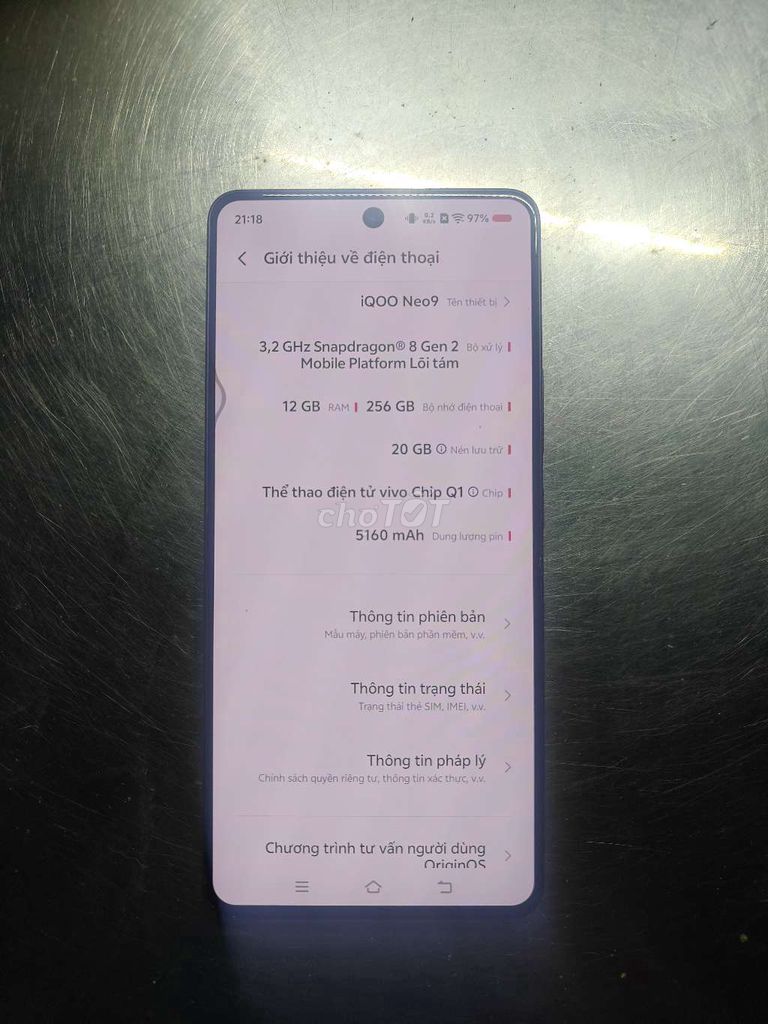 iQOO Neo9 Snapdragon 8 Gen 2 12GB/256GB. Mua bán Điện thoại tại Huyện Hóc Môn Tp Hồ Chí Minh được đăng bởi zchợtootz hình 1